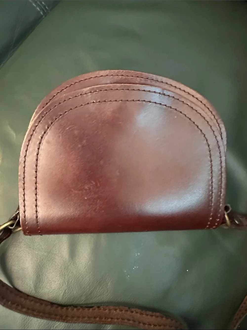 Classic Saddle Crossbody Bag in Burgundy